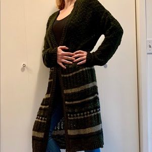 Super soft Olive Green Ecote Duster Cardigan